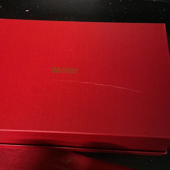 Rene Caovilla "Rosa" Black Sequin Medallions Gold & Platinum High Heel Sandals - Picture 14 of 16